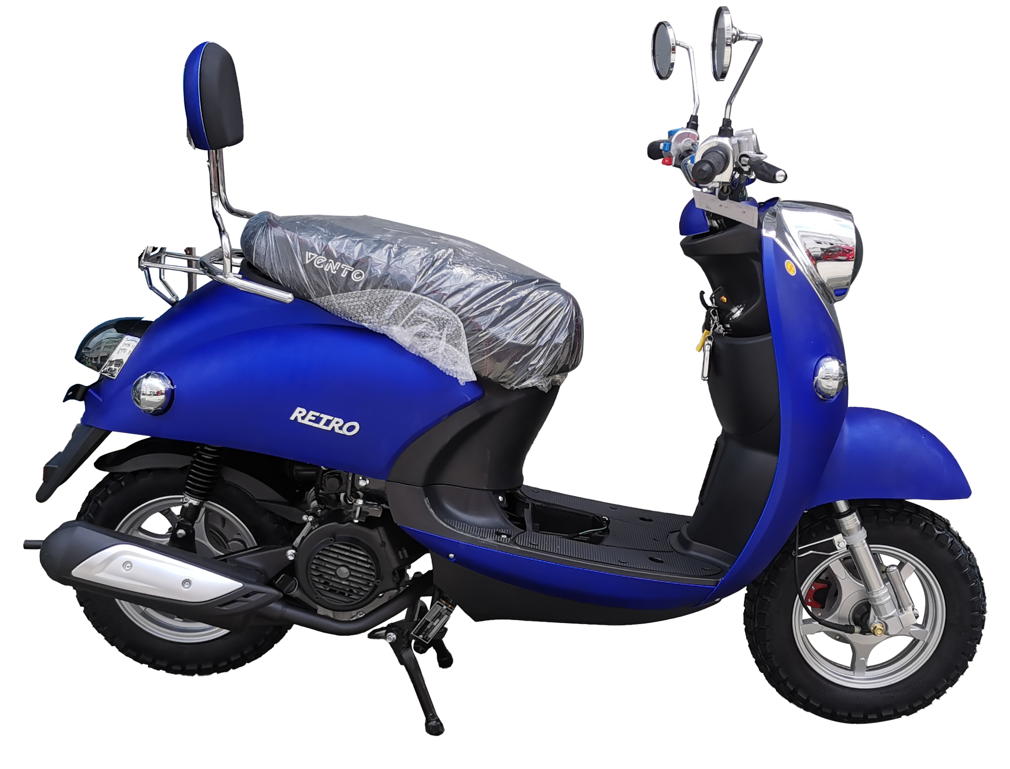 Скутер VMC VENTO RETRO (150 куб. см.) синий красный/реплика Yamaha Vino/без постановки на учет в ГАИ