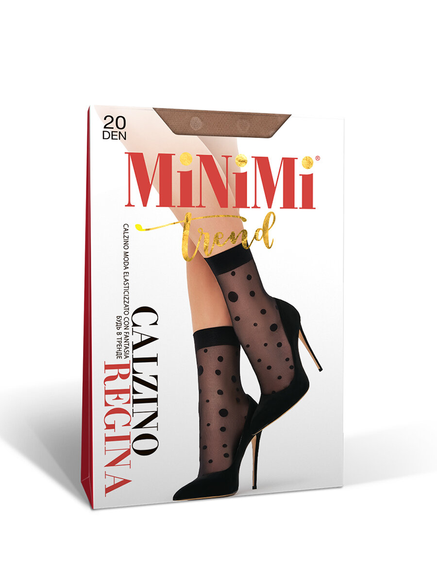 Носки женские MiNiMi REGINA 20 den фантазийные в горошек разного размера Nero размер единый