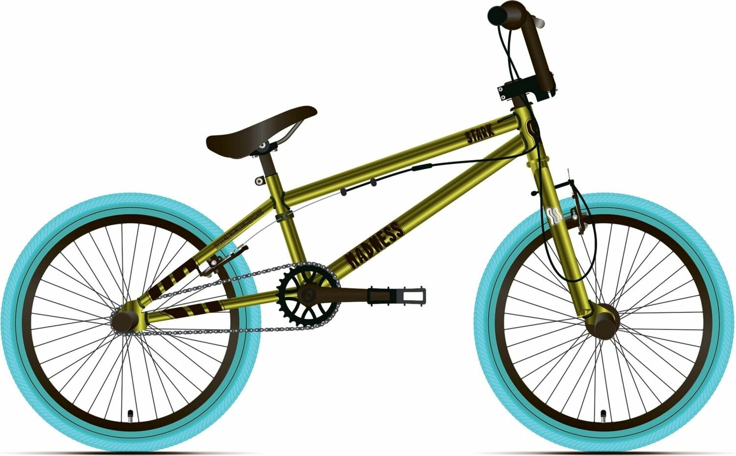Stark Madness BMX 1 (2025) (Велосипед Stark'25 Madness BMX 1 лимонный/черный/лазурный, HQ-0014343)