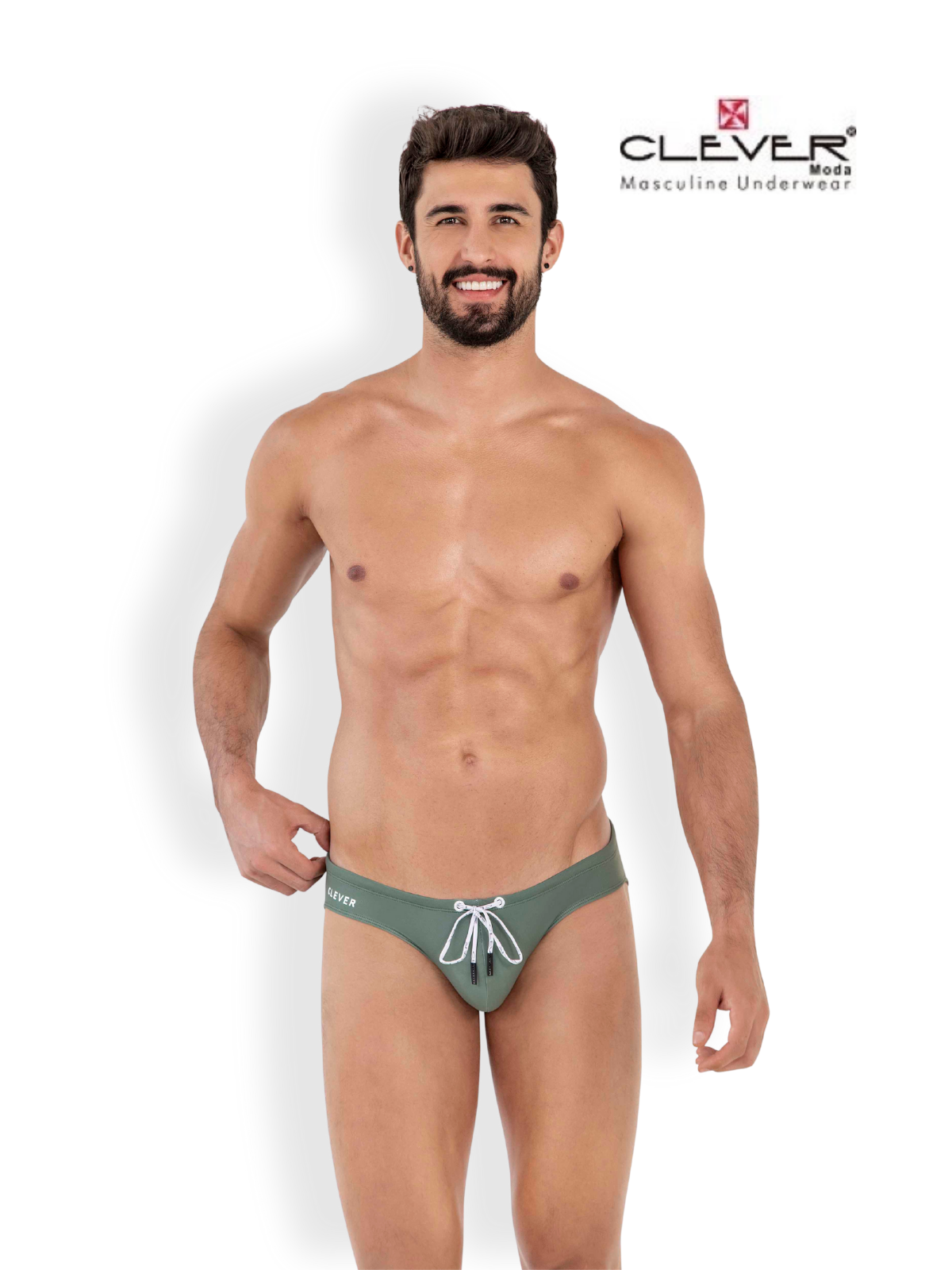CLEVER Moda Мужские плавки зеленые COOL SWIMSUIT BRIEF 162210 XL (50)