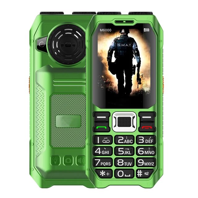 Кнопочный телефон M6000, 4сим, 16.800mAh, функция power bank, черный