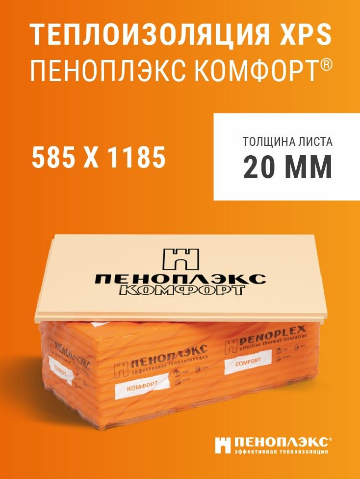 Пеноплэкс Комфорт (20*585*1185) 20шт