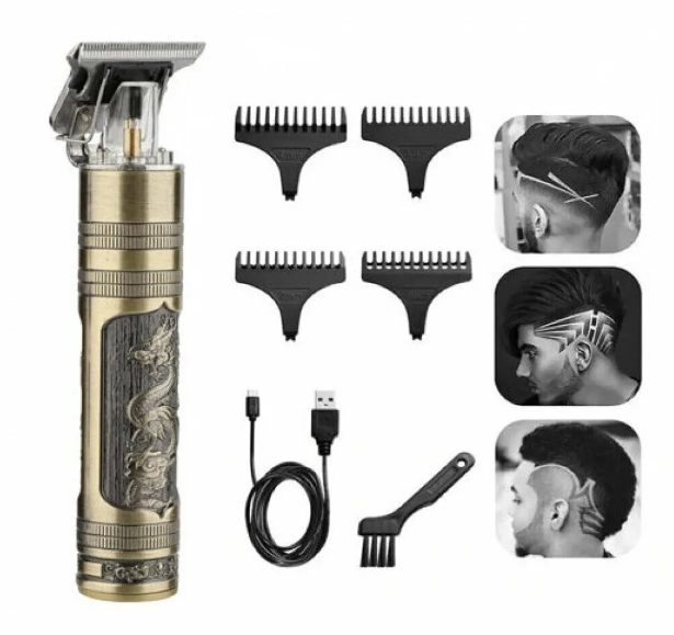 Триммер для бороды и усов HAIR CLIPPER DRAGON / Машинка для стрижки волос и окантовки
