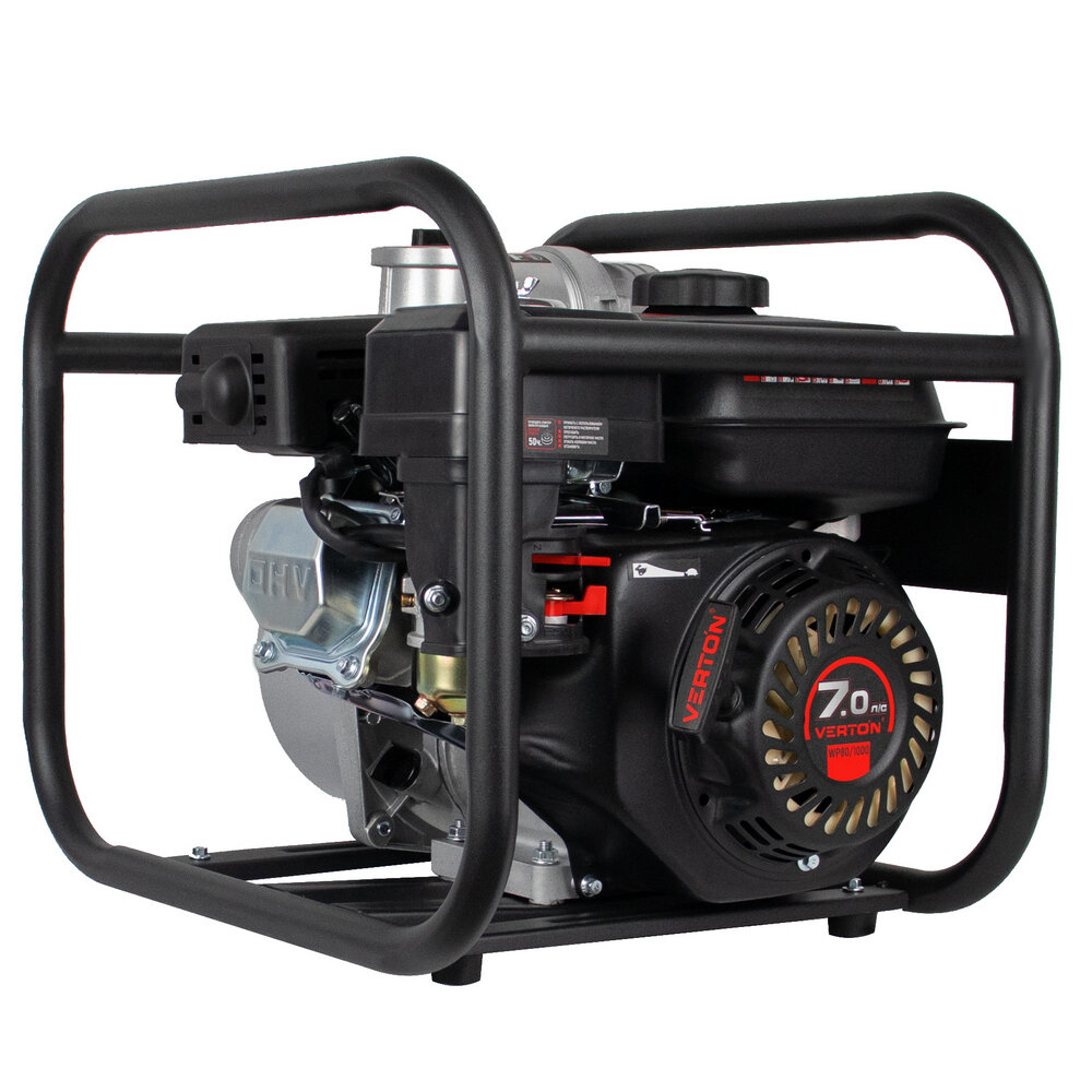 Мотопомпа Verton WP 80/1000 (7л. с/212см3,80мм/3", 1000л/мин,60м3/ч, h8м/26, d8мм)