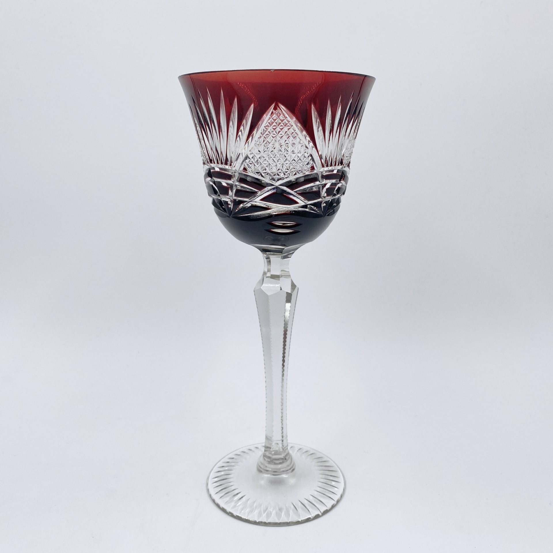 Бокал с рельефным декором, хрусталь, алмазная грань, Германия, 1970-1990 гг.