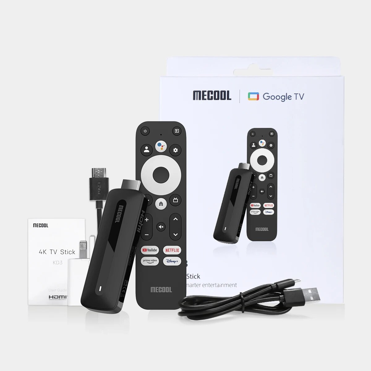 Mecool KD3/KD5 4K TV Stick Android TV 11 Smart TV box с Amlogic S905Y4 2 ГБ ОЗУ 8 ГБ ПЗУ WiFi 2,4G/5G HDR 10+ медиаплеер