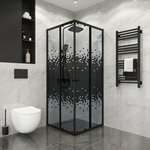 Душевой уголок универсальная Душевой уголок Domani-Spa Shape с раздвижными дверями 90х90, без поддона, прозрачное стекло, квадратный, черный профиль / душевое ограждение ванную комнату, на дачу, в квартиру, в дом - Изображение 3
