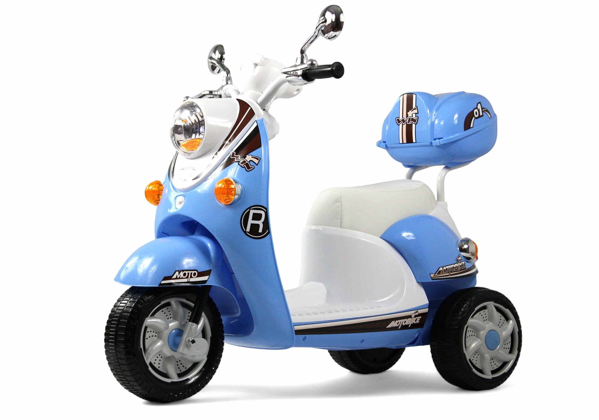 RiverToys Детский электромобиль скутер Z444ZZ синий