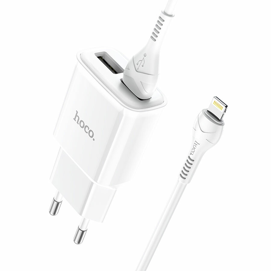 Сетевое зарядное устройство Hoco C88A Star round + кабель Lightning 12 Вт