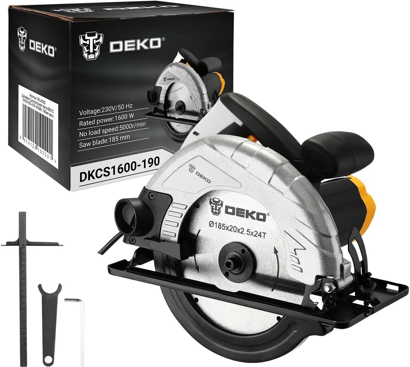 Дисковая пила DEKO DKCS1600-190 (063-4282), 1600 Вт