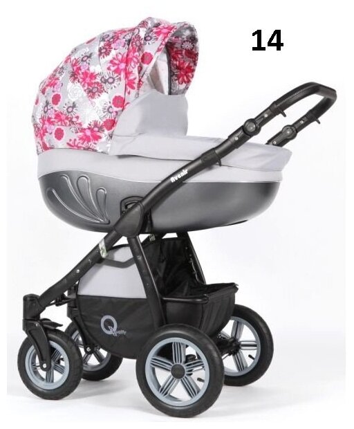 Avenir Q-line Plaudi коляска модульная 2 в 1 (14) Белый Серый Розовый