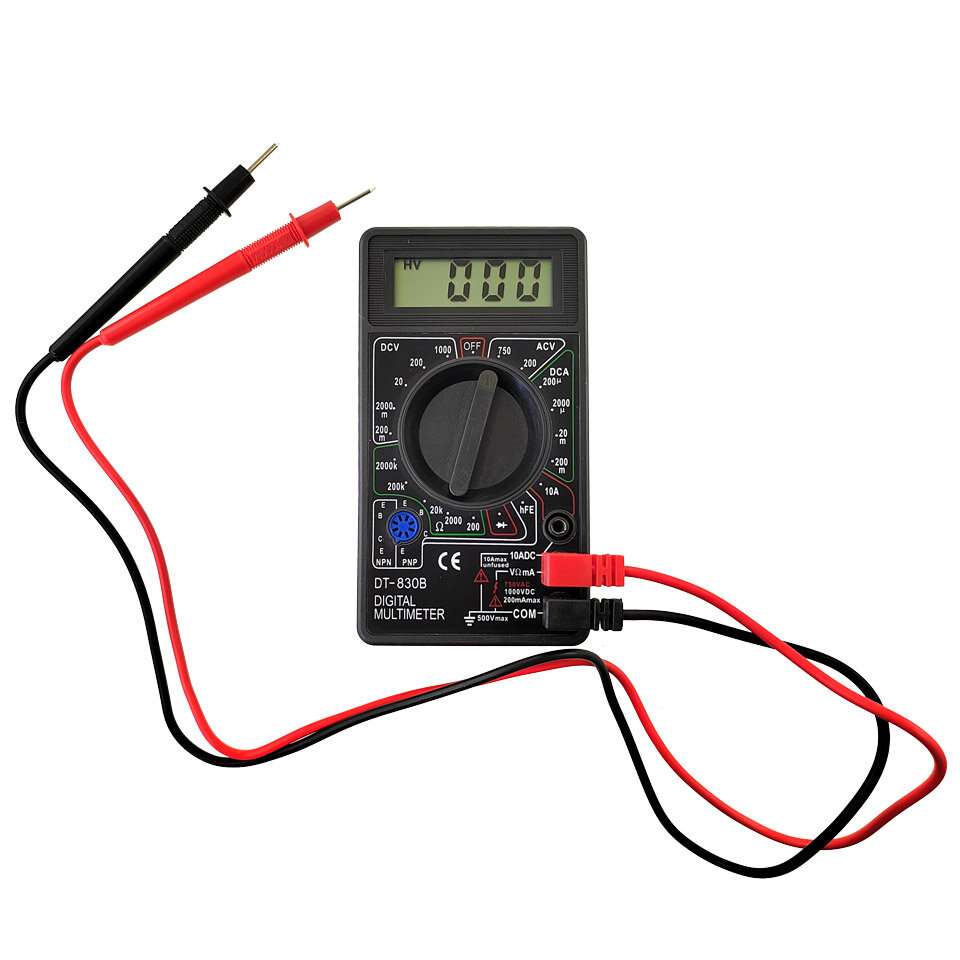 Мультиметр цифровой DT-830B, цифровой тестер токоизмерительный электрический с прозвонкой вольтметр портативный профессиональный