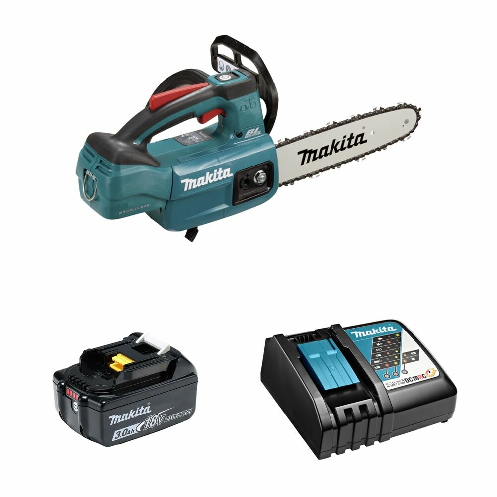 Пила цепная аккумуляторная 20см 18В, акк 3Ач и з/у, Makita DUC204RF