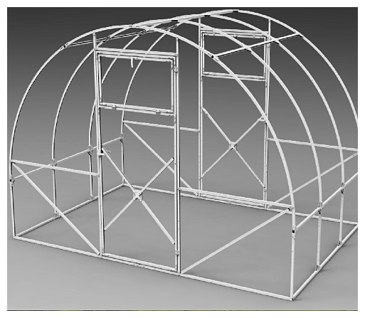 Каркас теплицы Теплица арочная AGRUS каркас 3x6х2,1 оцинкованная, краб (шаг 65см)