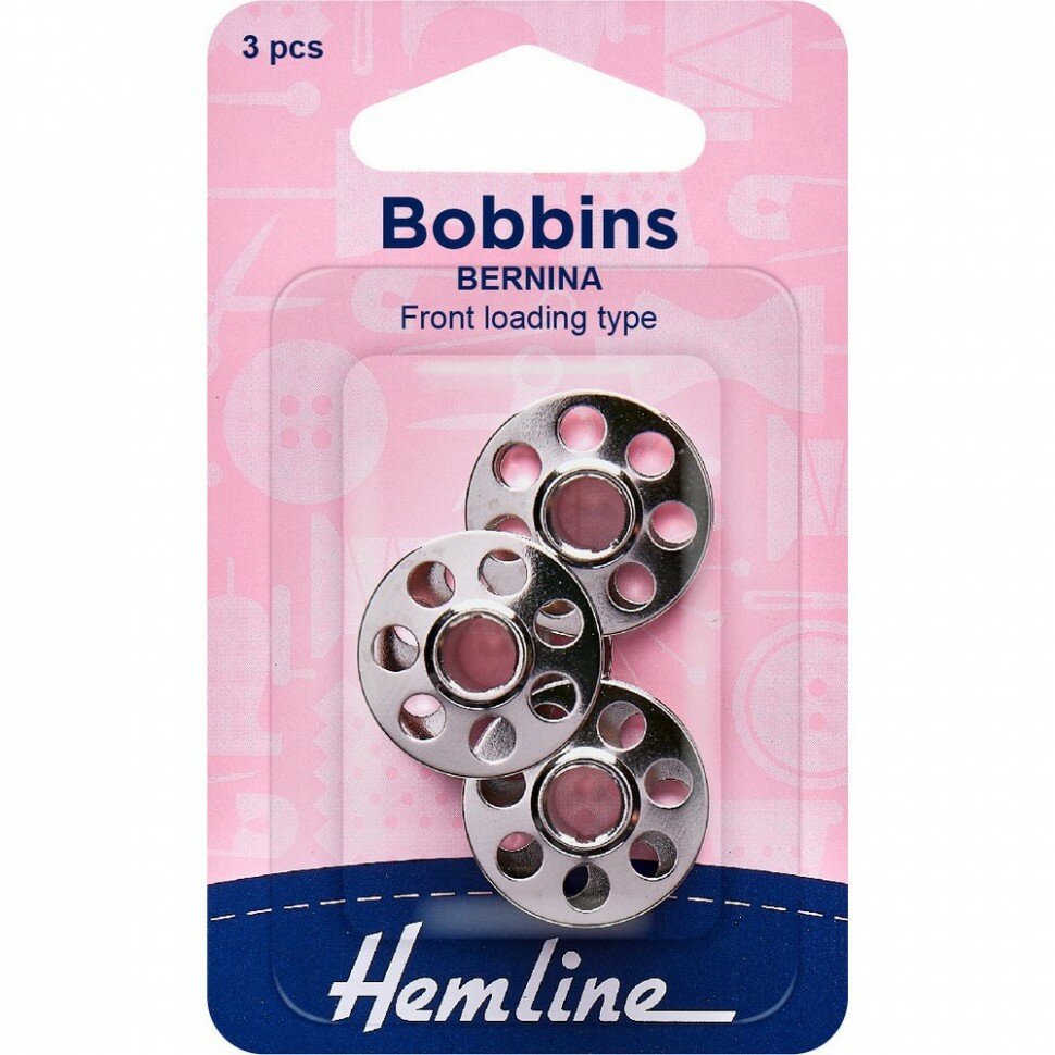 Шпульки для швейных машин марки BERNINA, 7 отверстий на корпусе HEMLINE 3 шпули ( 120.11 )