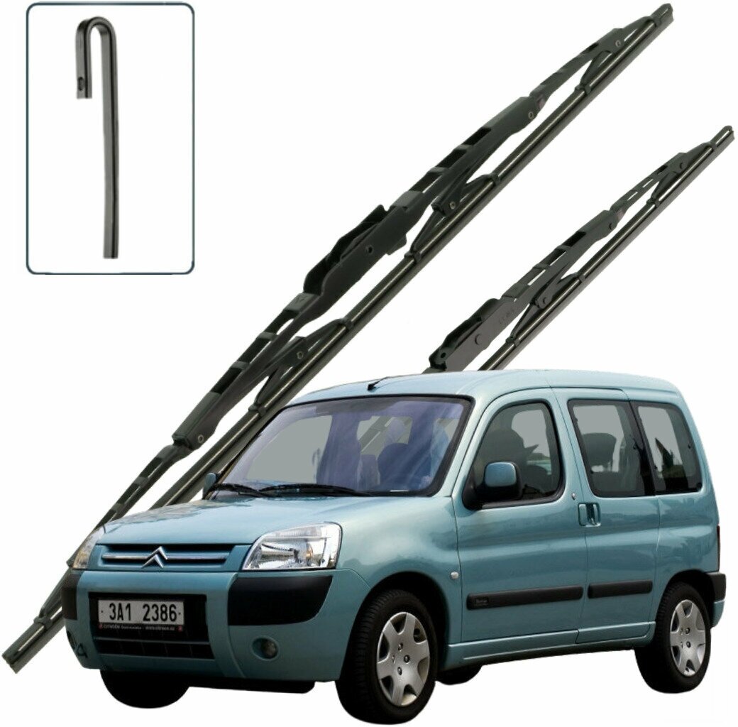 Дворники Citroen Berlingo (1) M59 Ситроен Берлинго М59 минивэн рест. 2002 2003 2004 2005 2006 2007 2008 2009 2010 2011 2012 каркасные 550-530 2шт.