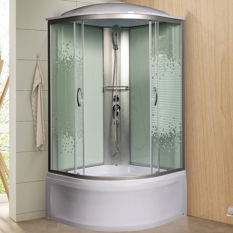 Душевая кабина Мономах XL 90x90x44 С МЗ 10000012114 стекло прозрачное с рисунком мозаика/профиль хром