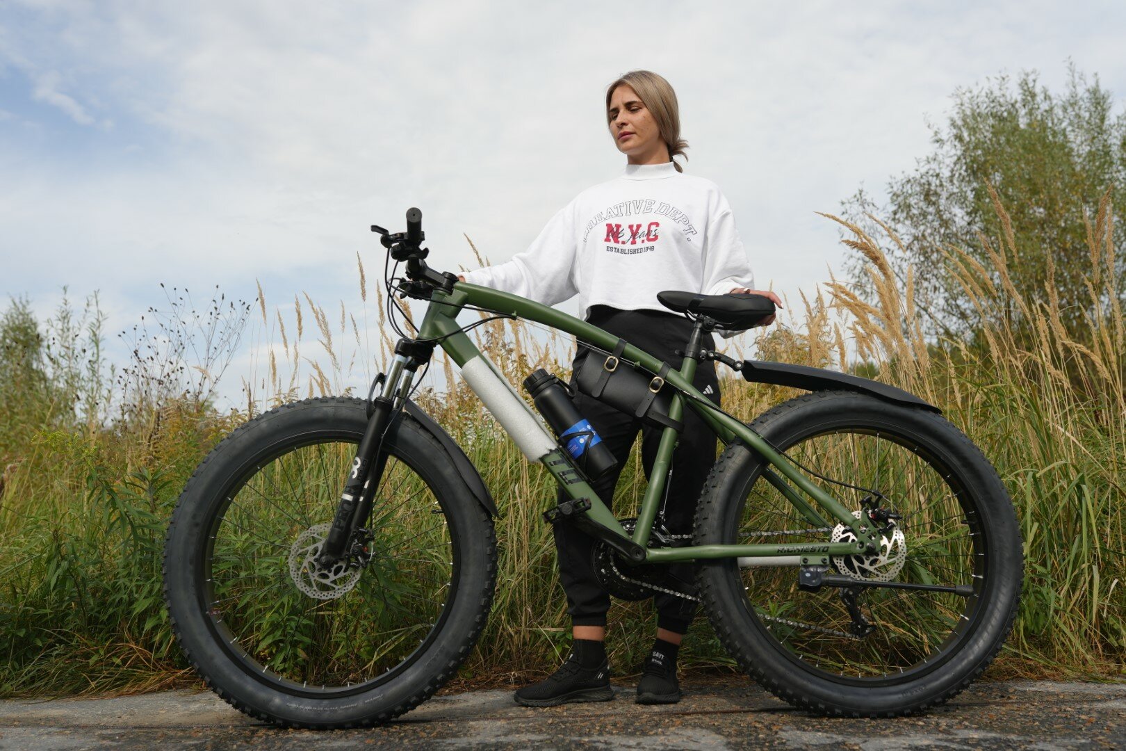 Sport Велосипед фэтбайк Fatbike 26" колёса Рама 21" 21 скорость Проходимый Взрослый, зелёный
