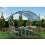 Козырек над входной дверью, над крыльцом YS50SW белый каркас серым поликарбонатом ArtCore - Изображение 3
