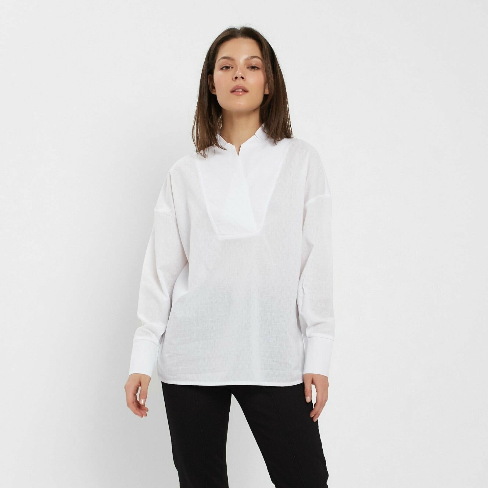 Рубашка женская MINAKU: Cotton collection цвет белый, р-р 42-44 7722384