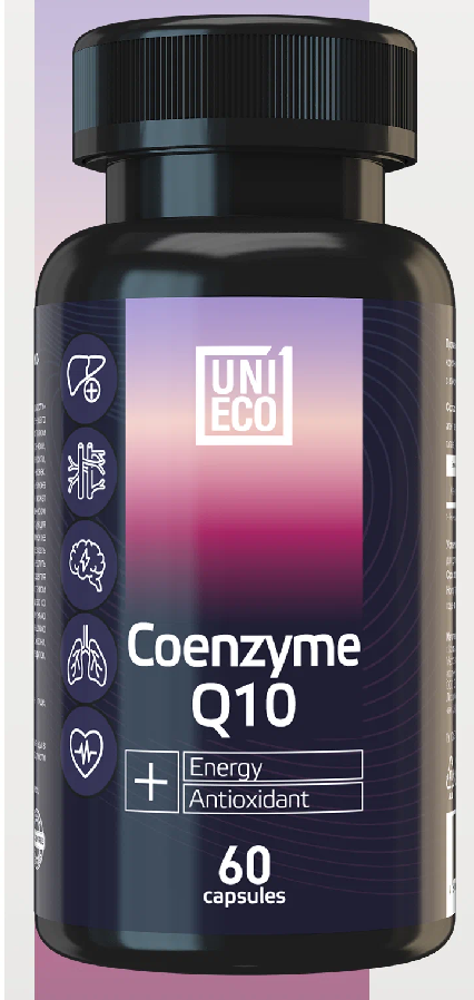 Коэнзим Q10, для печени, легких, сердца и мозга, 60 капсул