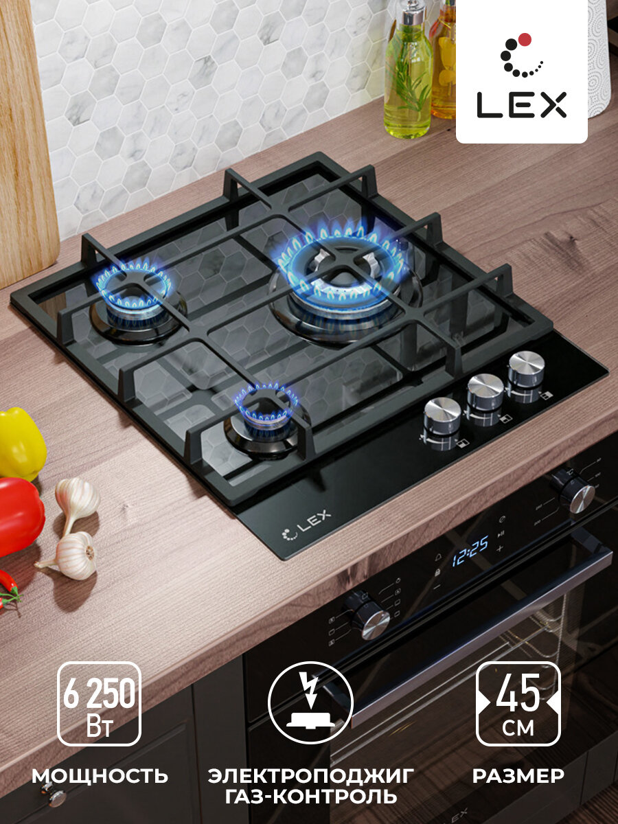 Газовая варочная панель LEX GVG 431 BL