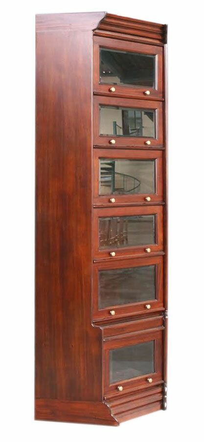 Шкаф книжный угловой высокий из красного дерева (mahogany wood)