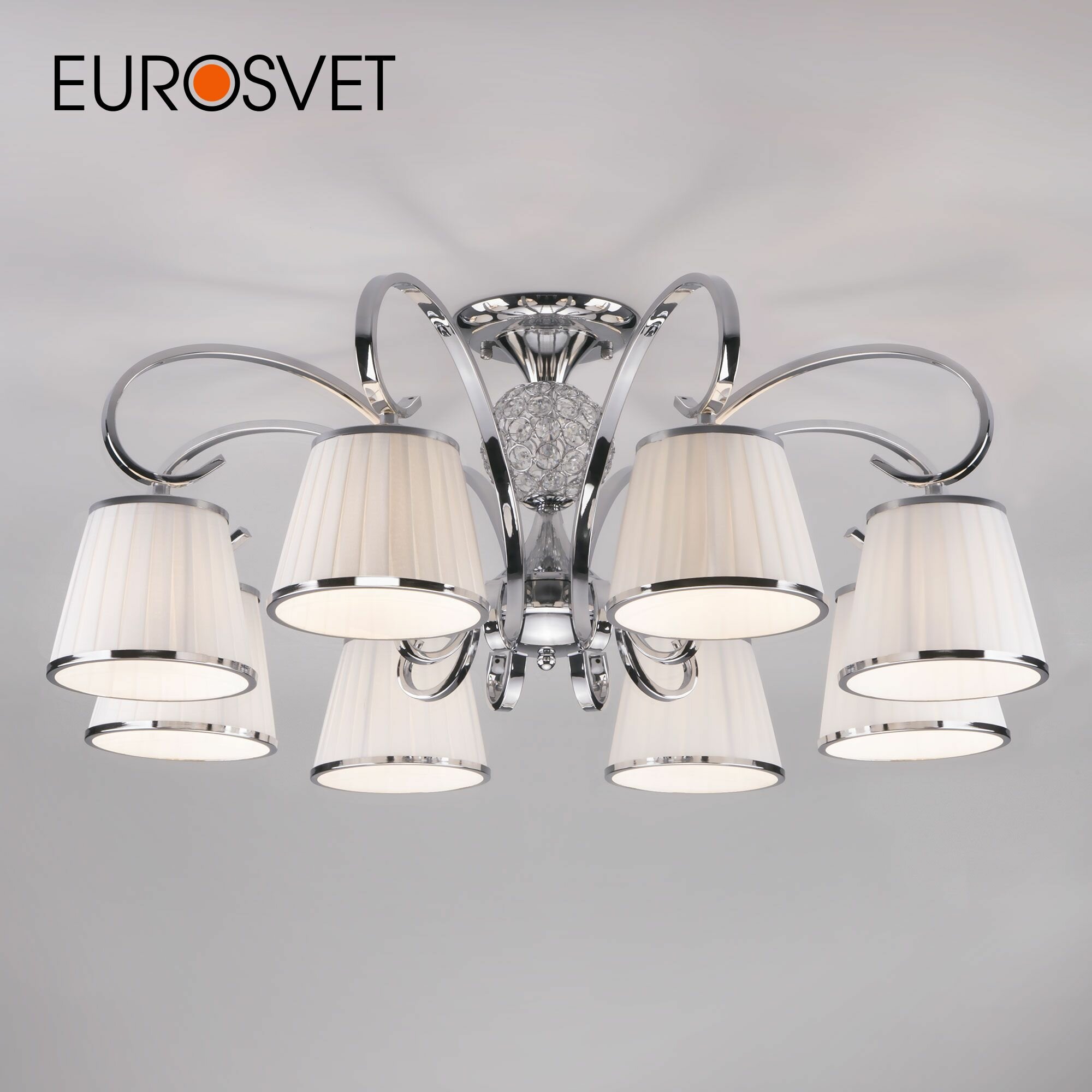 Потолочная люстра с абажурами Eurosvet 60088 хром