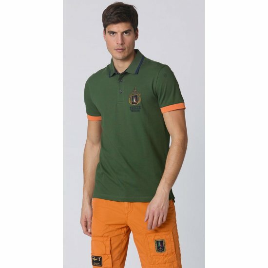 Поло Aeronautica Militare 241PO1761P199-39306 мужское, цвет зеленый, размер XL
