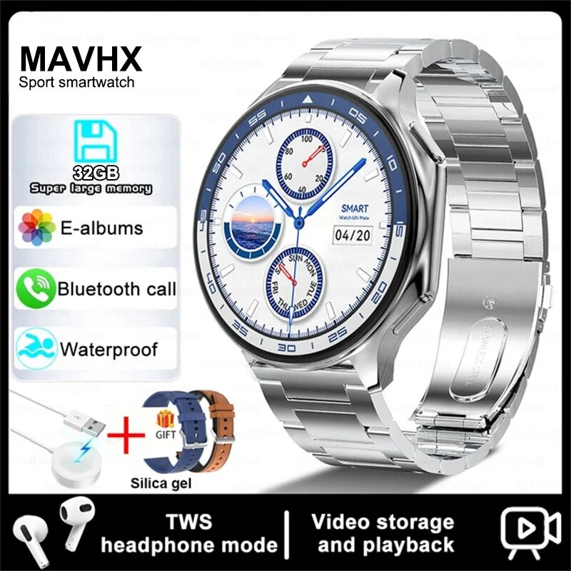 Новинка 2024 Смарт-часы для OPPO Watch X мужские 4G память MP4 Музыка Видео 3D Bluetooth Вызов Смарт-часы для HUAWEI IOS TWS наушники