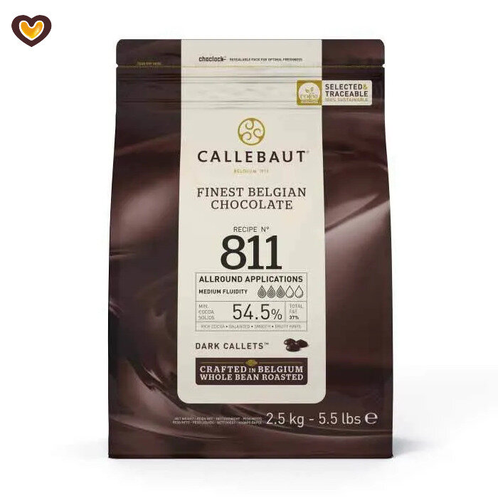 Шоколад темный Callebaut 811 REPACK, пак 1 кг