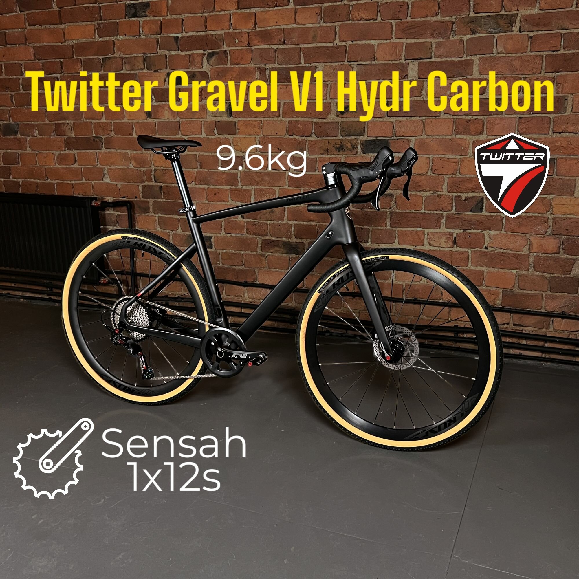 Велосипед Twitter Gravel V1 Full-hydr Carbon, 9.6 кг, 700х40с гревел шоссейный взрослый, 51 см 12 скоростей, цвет серый