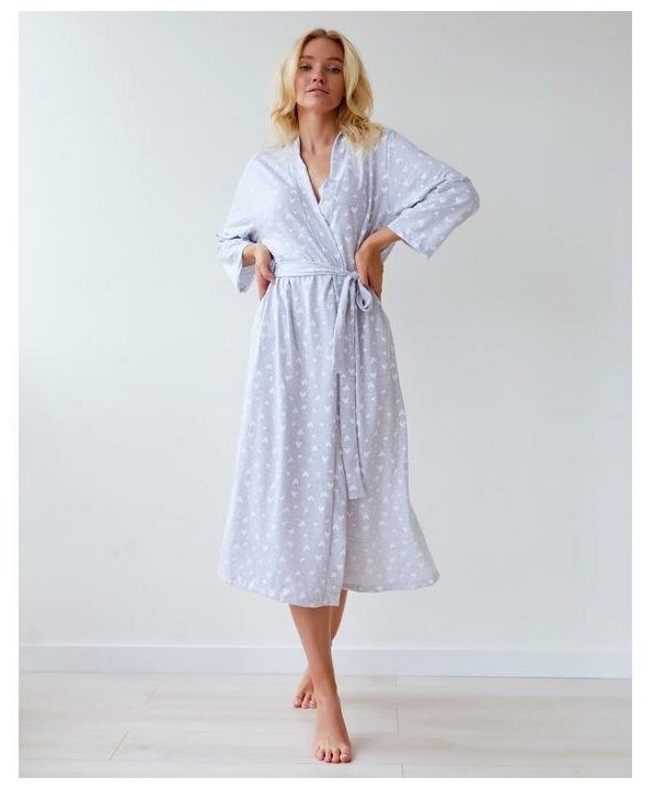 Халат женский KAFTAN "Сердечки", серый, р.40-42 5092461