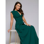 1001dress Платье футляр женское вечернее коктейльное праздничное офисное пыльная роза мини с объемными рукавами и открытыми плечами осень - Изображение 3