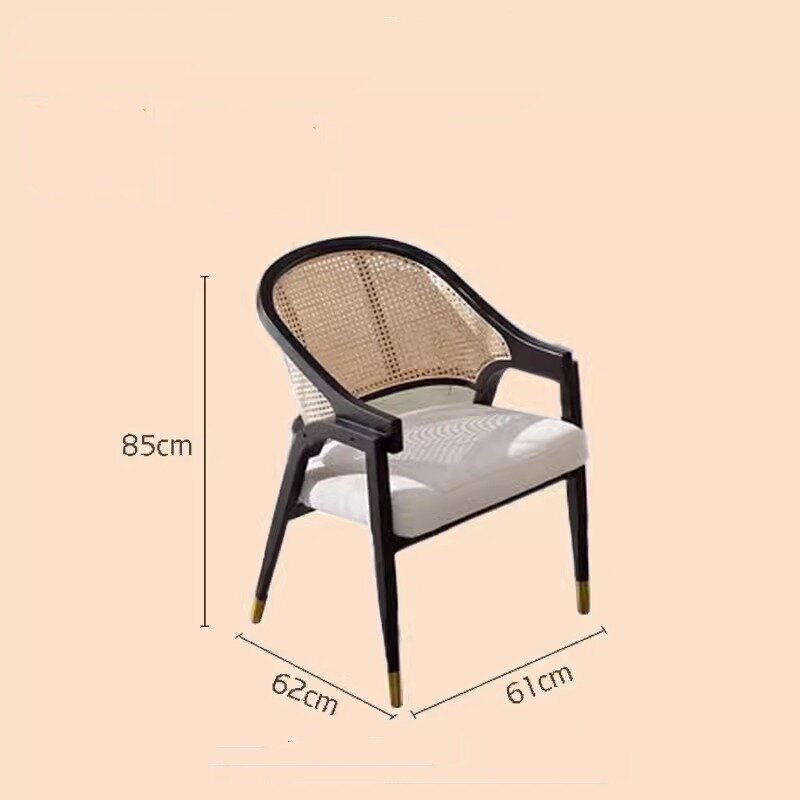 Стул из массива дерева и ротанга в стиле Edward Lounge Chair (цвет необработанной древесины)