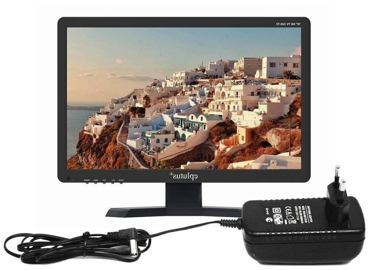 Eplutus Телевизор с цифровым тюнером DVB-T2 19 Эплутус EP 193T (F1720EU) в дом. Полная поддержка российских форматов. Встроенный ТВ ресивер