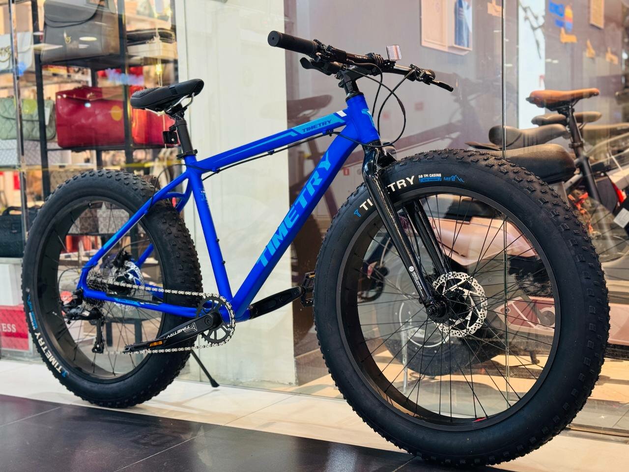 Fatbike Горный велосипед Фэтбайк TimeTry TT219 26*4.0 дюймов / взрослый, мужской и женский для прогулки / скоростной, спортивный велик для подростков синий