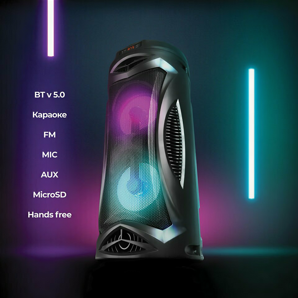 Колонка портативная DEFENDER G70, 2.0, 12 Вт, Bluetooth, FM-тюнер, microSD, чёрная, 65171