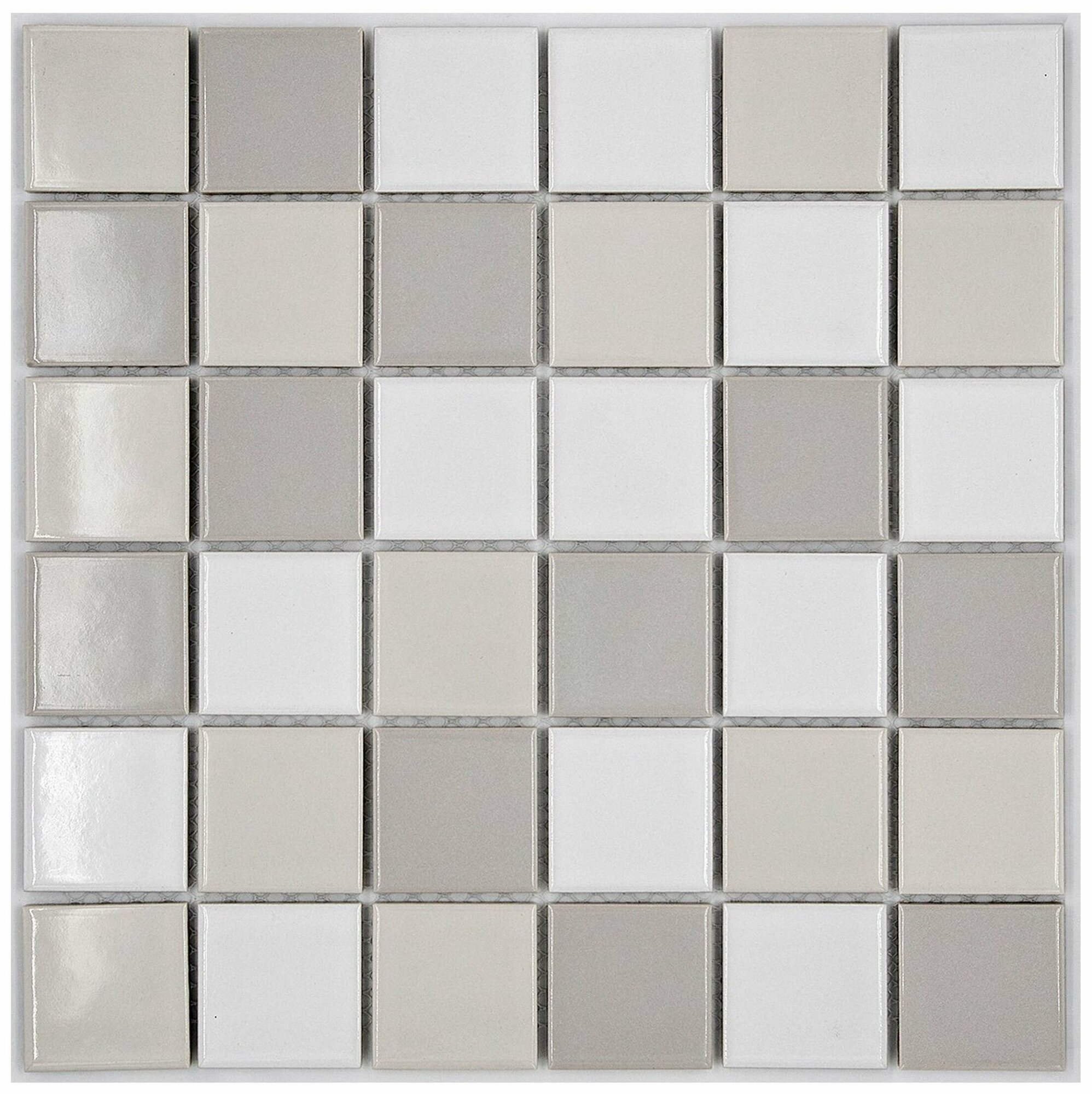 Керамическая мозаика StarMosaic Homework mix серая 30,6х30,6 см