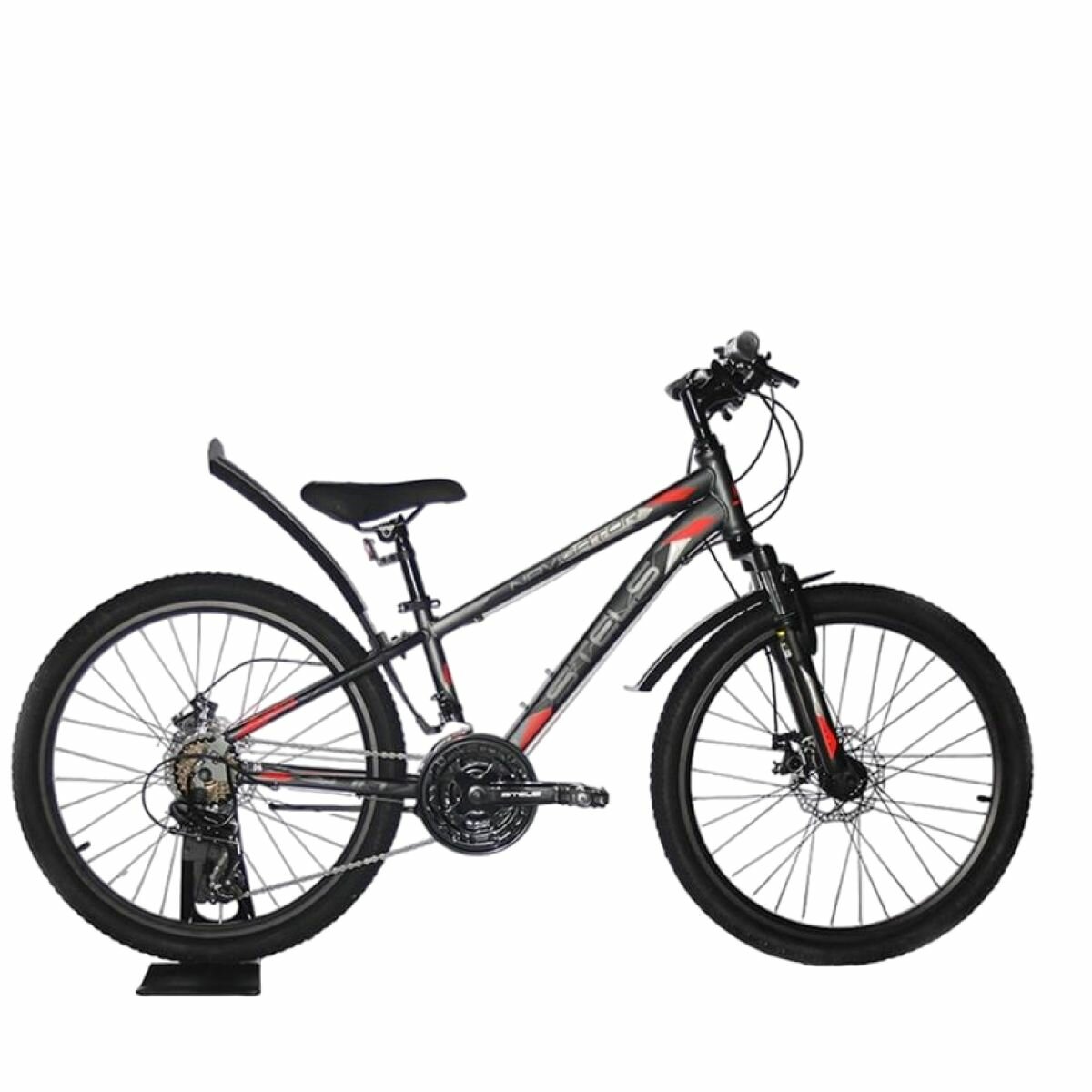 Велосипед подростковый горный Stels Navigator 24" 400 MD F010 рама 12" серо-красный