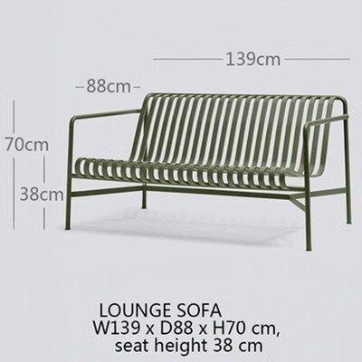 Комплект уличной садовой мебели в стиле Palissade Garden Set (диван низкий 139*88*70/38 см, цвет можно выбрать при заказе)