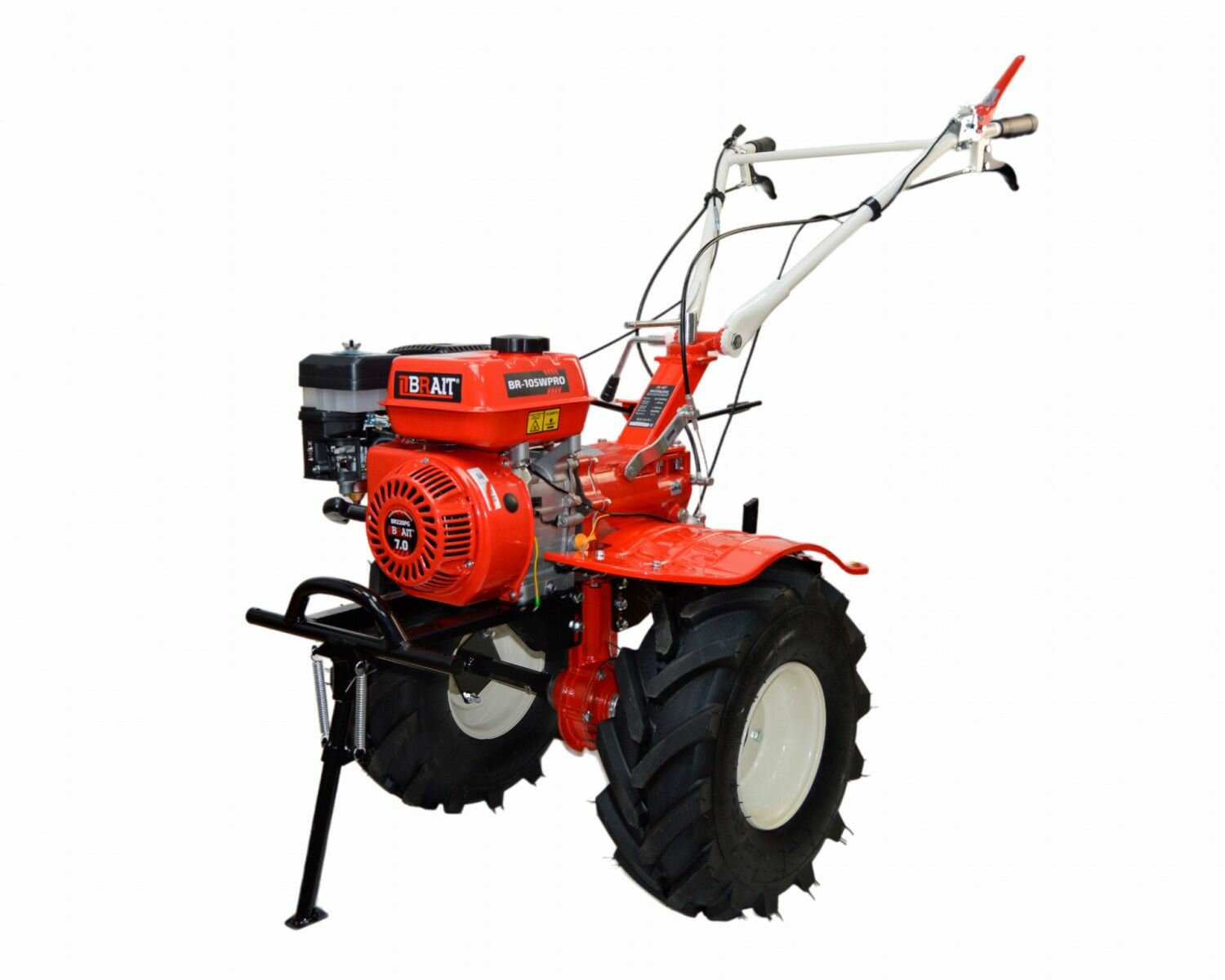 Мотоблок BRAIT BR-105WPRO ШК(170F/7л. с,3F/1R, ВОМ 14мм,120х30см, с фрезами, колеса 19/7х8, валS23)105кг