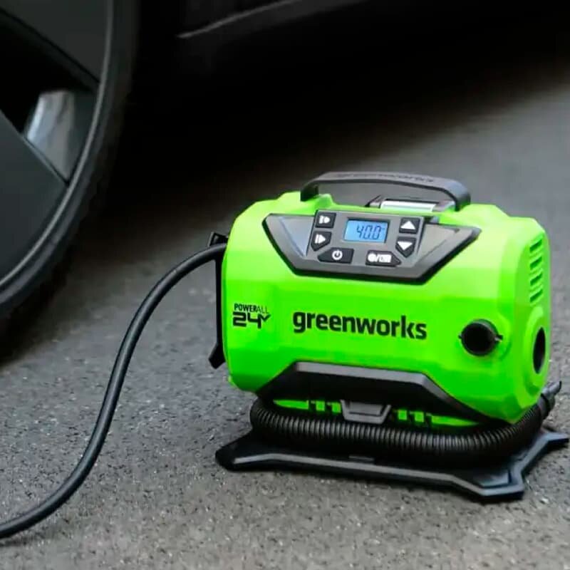 Компрессор автомобильный аккум. Greenworks ACG301 (24V/12V (от сети автомобиля), без АКБ и ЗУ)