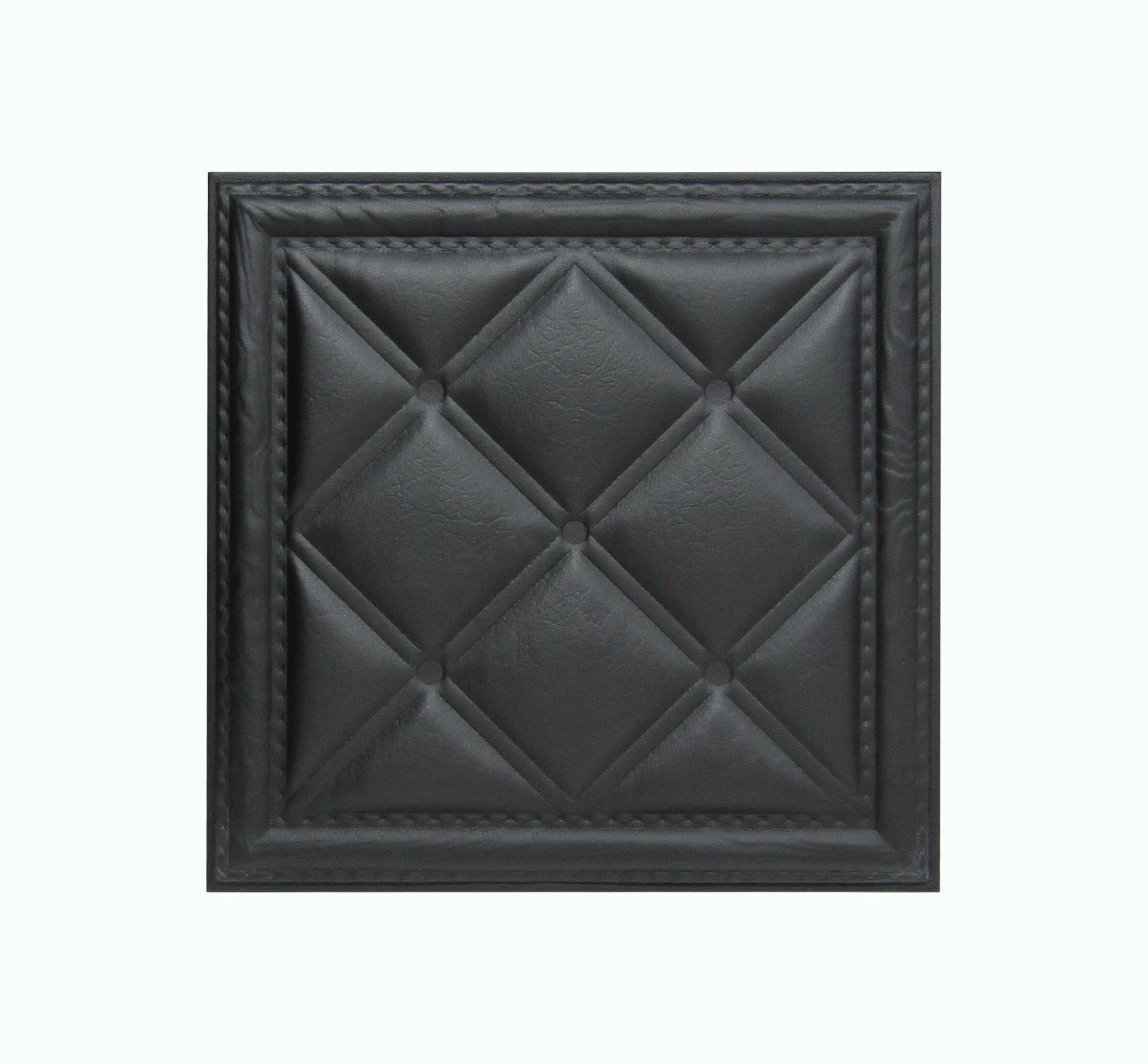 Панель стеновая из экокожи Black Classic черный 40 * 40см 1 шт мягкие 3D панели декор для стен и в изголовье кровати