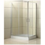 Душевой уголок универсальная Душевой уголок Domani-Spa Shape с раздвижными дверями 90х90, без поддона, прозрачное стекло, квадратный, черный профиль / душевое ограждение ванную комнату, на дачу, в квартиру, в дом - Изображение 5