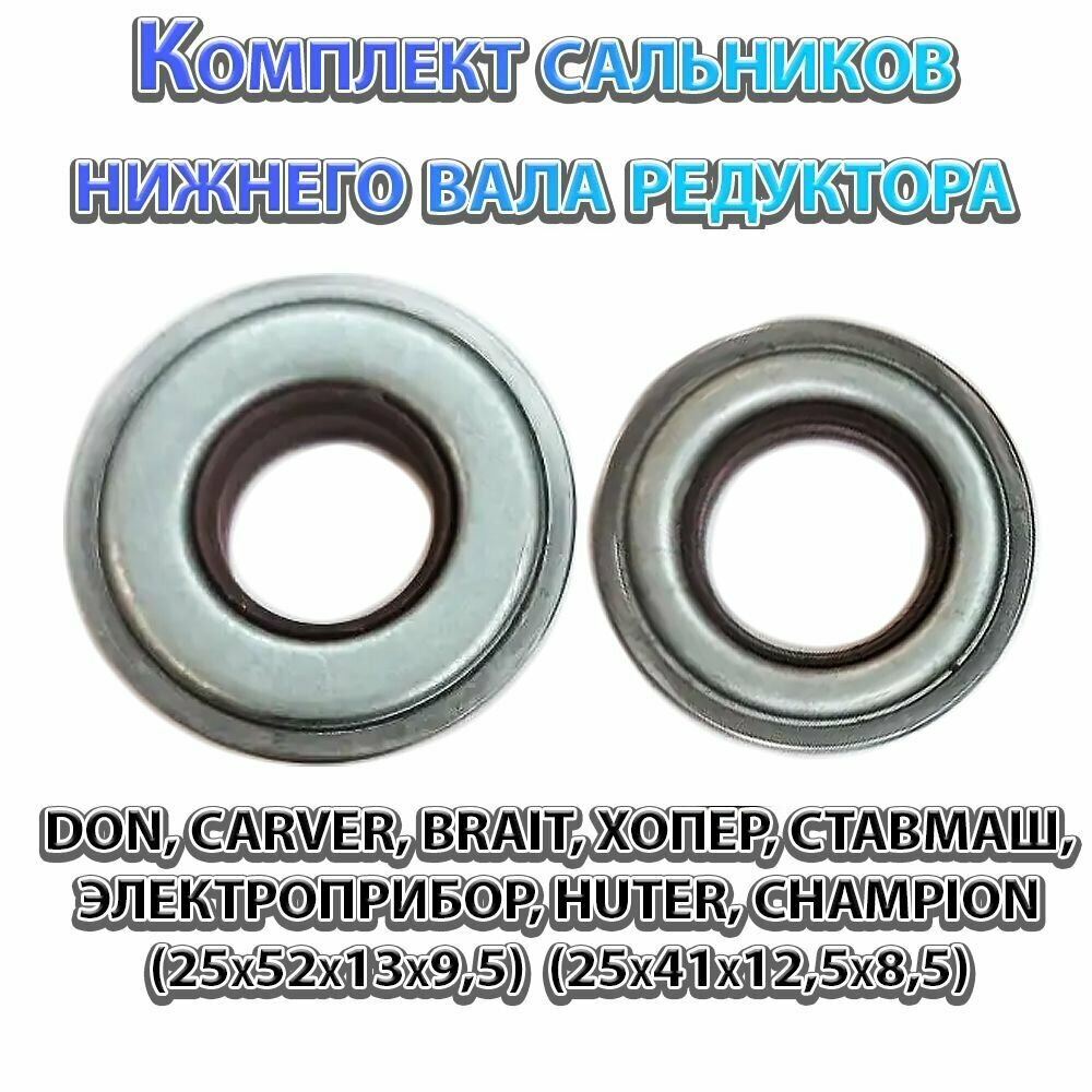 Technobelt Комплект сальников нижнего вала для мотоблоков: DON, CARVER, BRAIT, хопер, ставмаш, электроприбор, HUTER, Чемпион. (2 штуки)