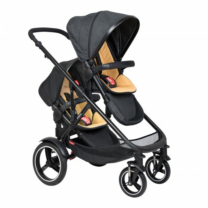 PHIL&TEDS Прогулочная коляска для двойни и погодок Voyager Butterscotch Yellow