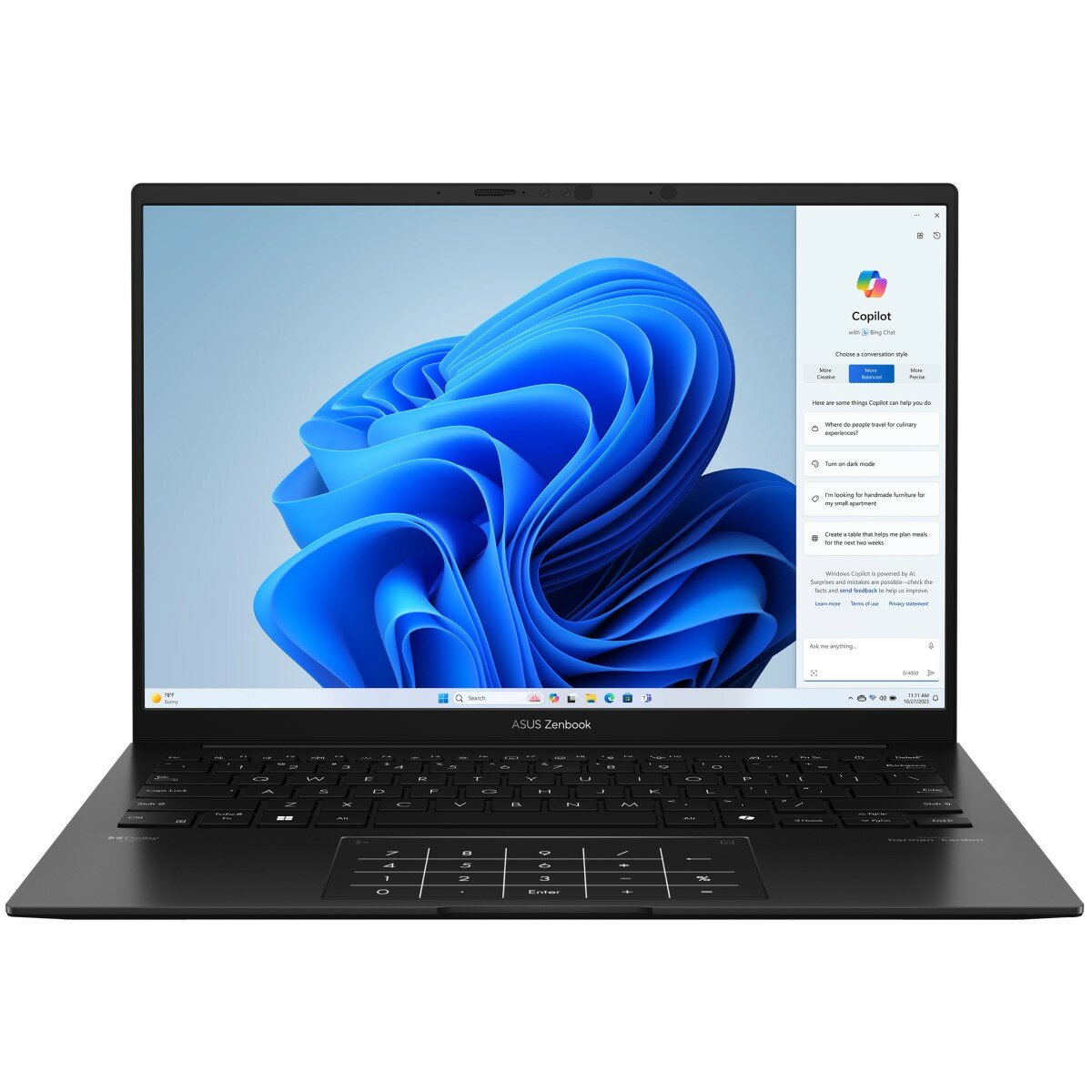 Ноутбук ASUS Zenbook 14 OLED UM3406HA-QD015W AMD Ryzen 7 8840HS 3300MHz/14"/1920x1200/16GB/1024GB SSD/AMD Radeon 780M/Wi-Fi/Bluetooth/Windows 11 Home (90NB1271-M003F0) Black