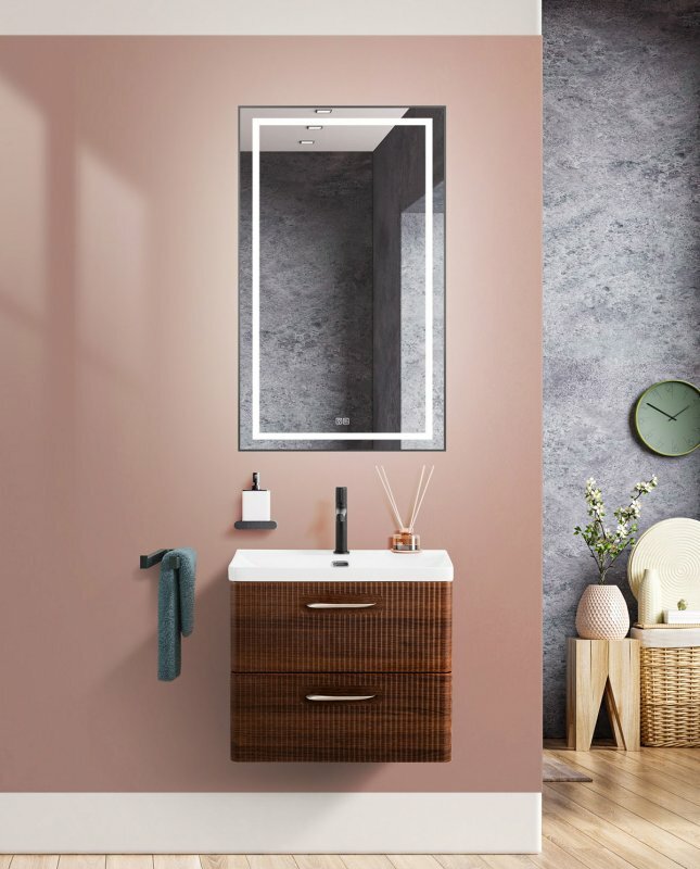 BelBagno Тумба под раковину подвесная, DUE, 50 см Noce DUE-500-2C-SO-NOCE-P+RS006SN.4/160+BB-8076-3-50
