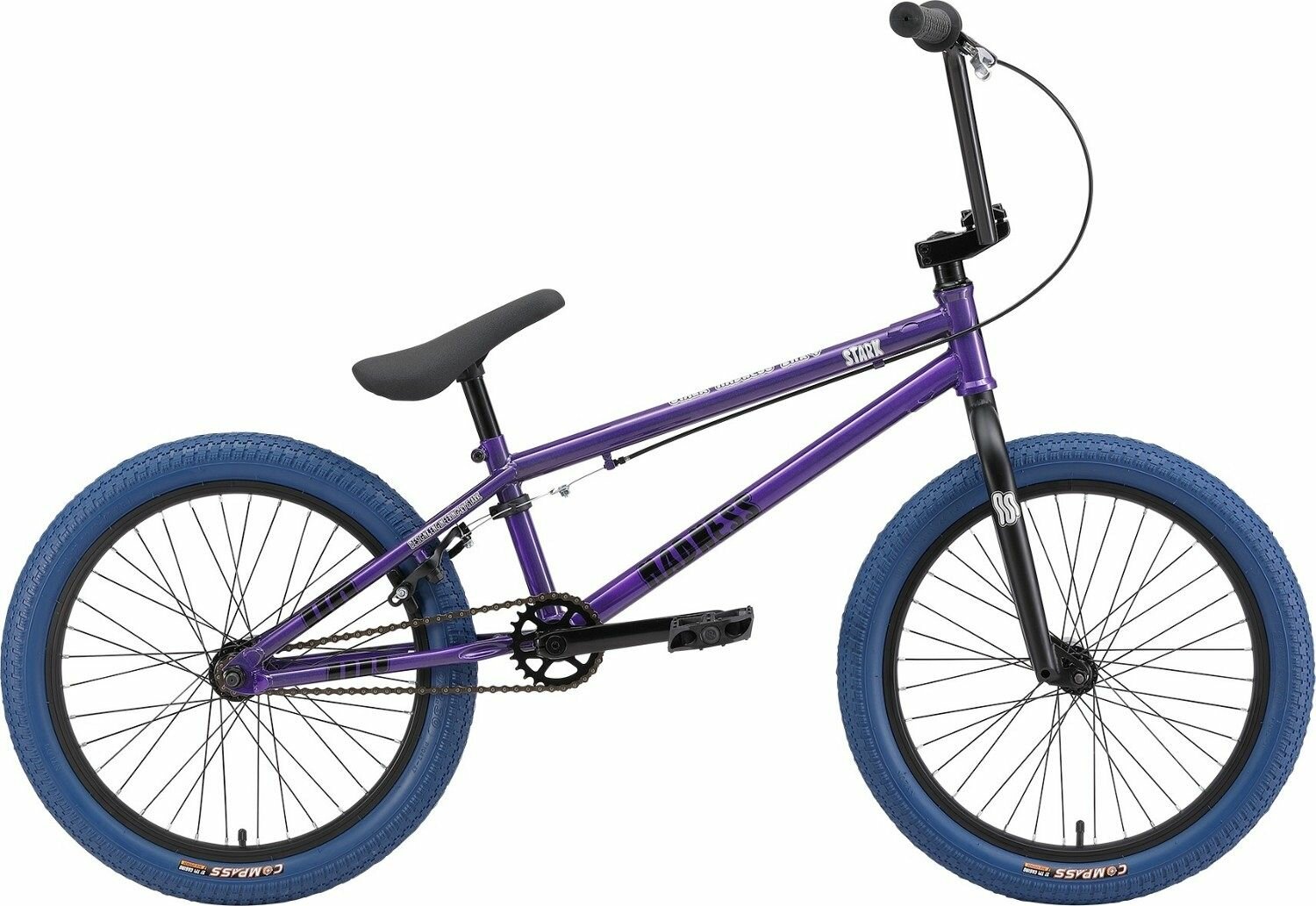 Stark Madness BMX 4 (2024) (Велосипед Stark'24 Madness BMX 4 серо-фиолетовый/черный/темно-синий, HQ-0014148)